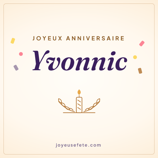 Image carrée « Joyeux anniversaire Yvonnic » pour WhatsApp