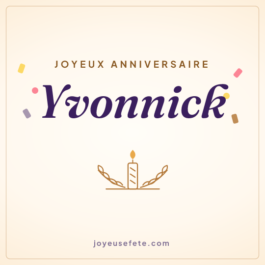 Image carrée « Joyeux anniversaire Yvonnick » pour WhatsApp