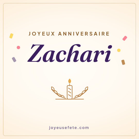 Image carrée « Joyeux anniversaire Zachari » pour WhatsApp