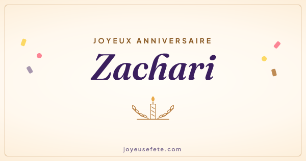 Image « Joyeux anniversaire Zachari » au format large