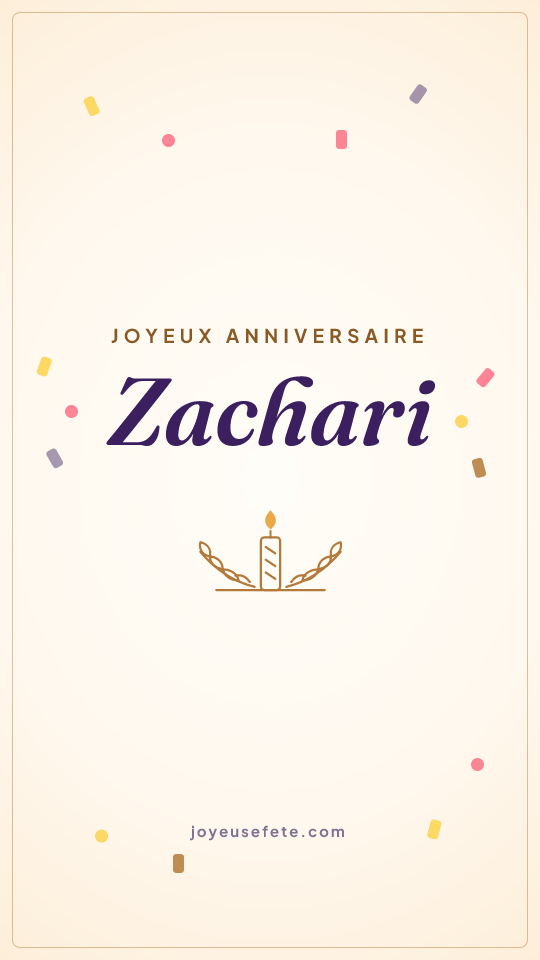 Image « Joyeux anniversaire Zachari » au format story