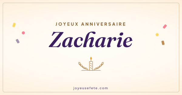 Image « Joyeux anniversaire Zacharie » au format large