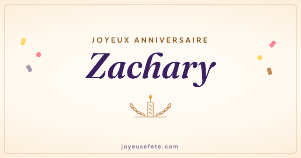 Image « Joyeux anniversaire Zachary » au format large