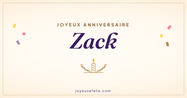 Image « Joyeux anniversaire Zack » au format large
