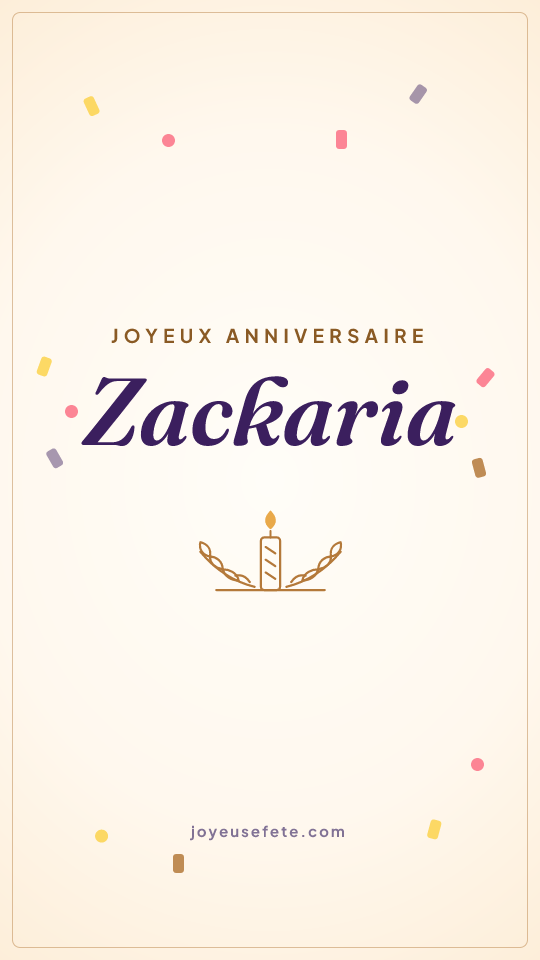 Image « Joyeux anniversaire Zackaria » au format story