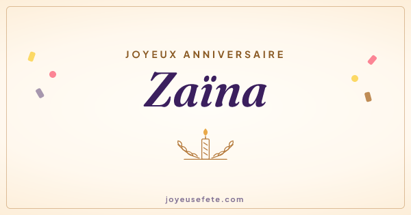 Image « Joyeux anniversaire Zaïna » au format large