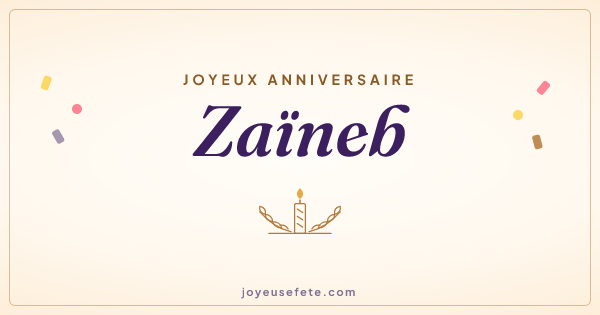 Image « Joyeux anniversaire Zaïneb » au format large