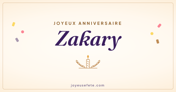 Image « Joyeux anniversaire Zakary » au format large