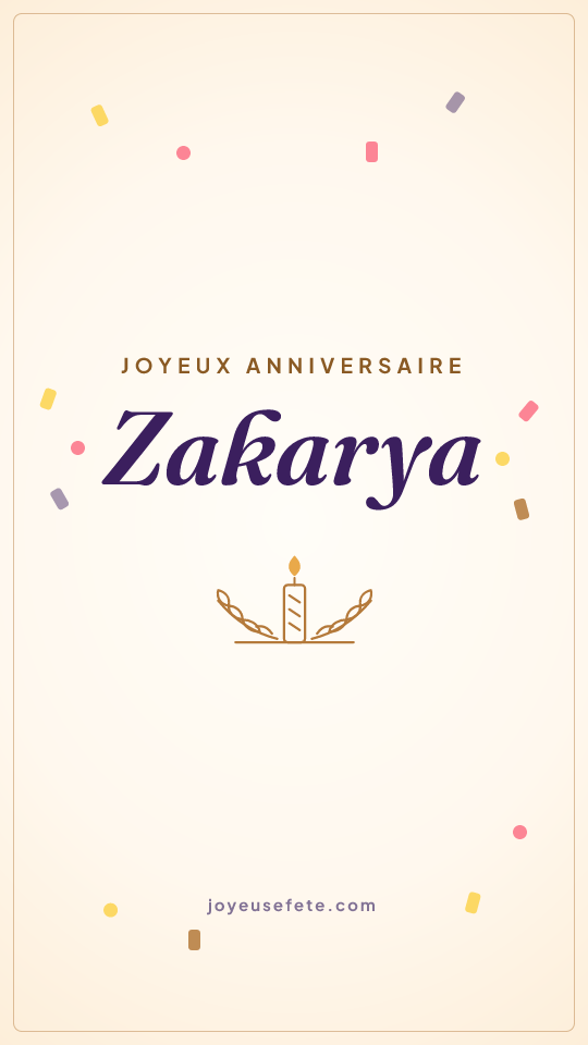 Image « Joyeux anniversaire Zakarya » au format story