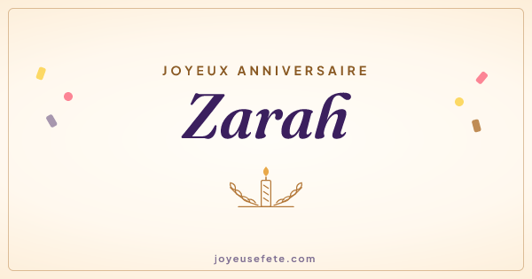 Image « Joyeux anniversaire Zarah » au format large