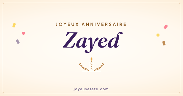 Image « Joyeux anniversaire Zayed » au format large
