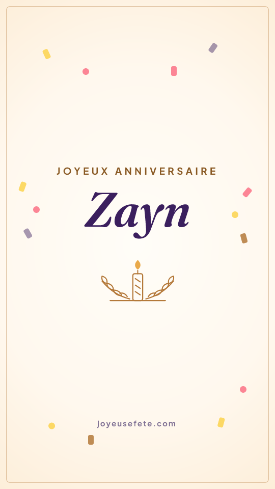 Image « Joyeux anniversaire Zayn » au format story