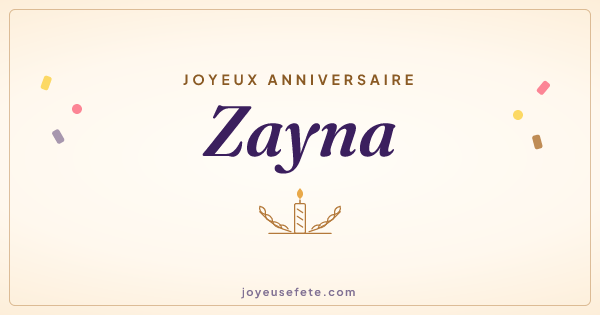 Image « Joyeux anniversaire Zayna » au format large