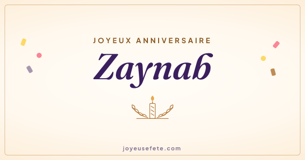 Image « Joyeux anniversaire Zaynab » au format large