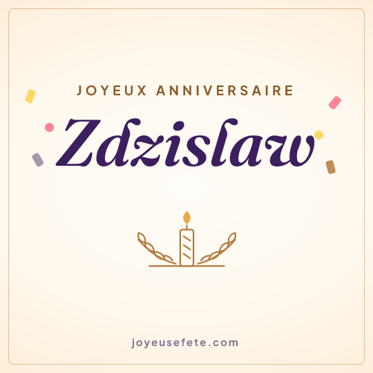 Image carrée « Joyeux anniversaire Zdzislaw » pour WhatsApp