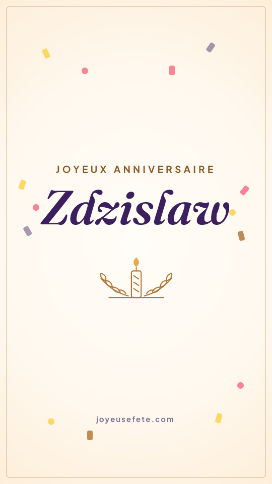 Image « Joyeux anniversaire Zdzislaw » au format story