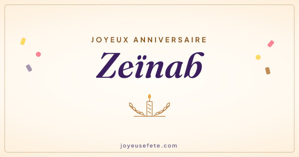 Image « Joyeux anniversaire Zeïnab » au format large