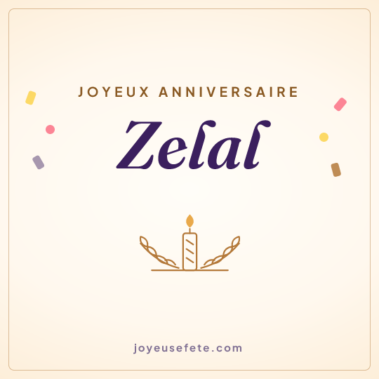 Image carrée « Joyeux anniversaire Zelal » pour WhatsApp