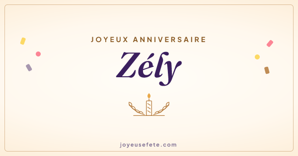 Image « Joyeux anniversaire Zély » au format large