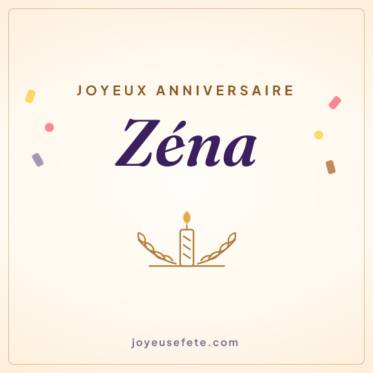 Image carrée « Joyeux anniversaire Zéna » pour WhatsApp