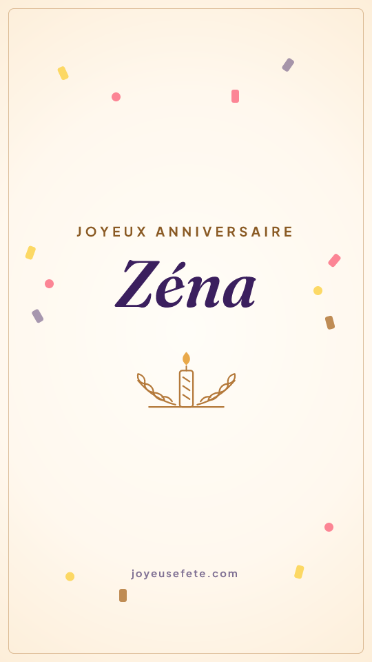Image « Joyeux anniversaire Zéna » au format story