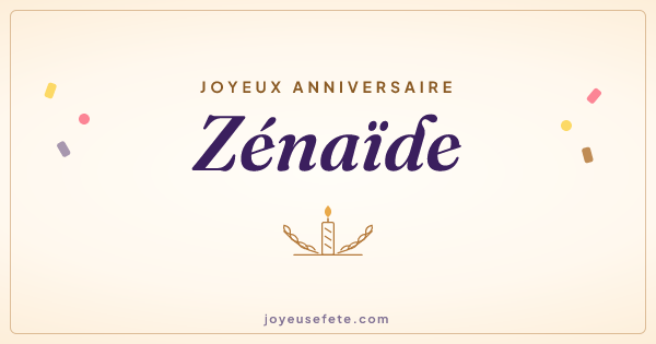 Image « Joyeux anniversaire Zénaïde » au format large