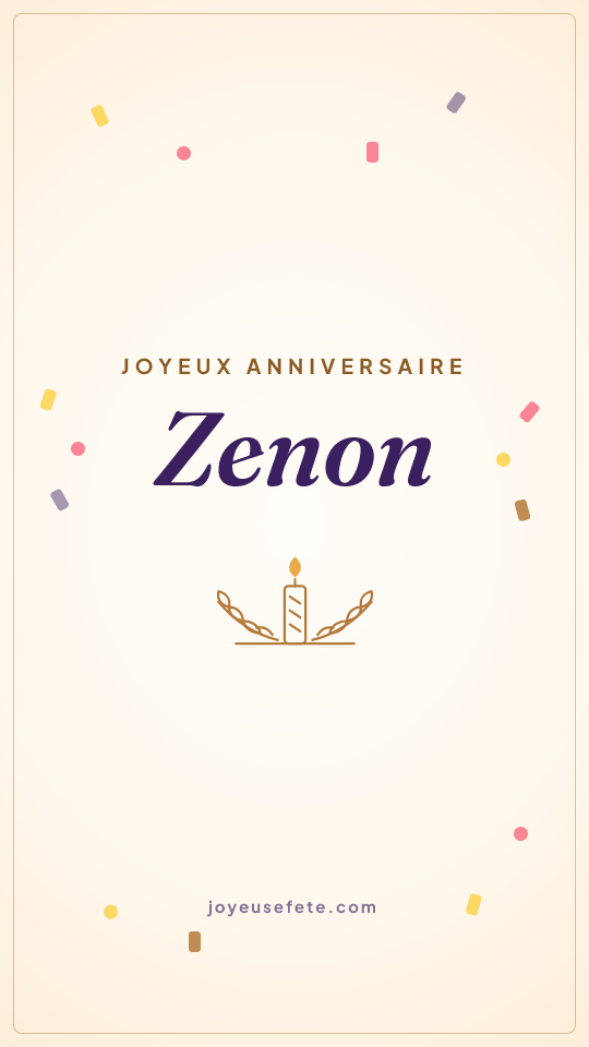 Image « Joyeux anniversaire Zenon » au format story