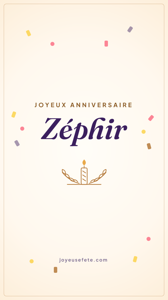 Image « Joyeux anniversaire Zéphir » au format story