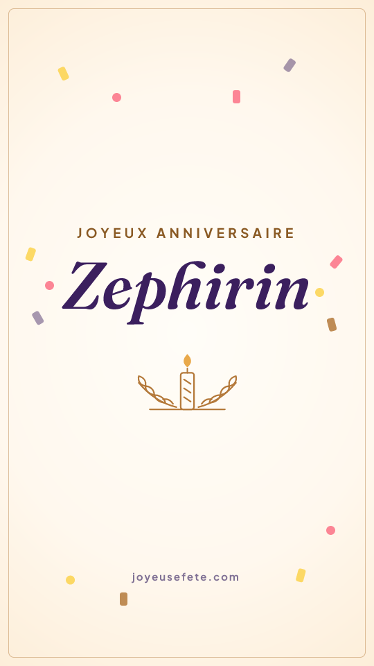 Image « Joyeux anniversaire Zephirin » au format story