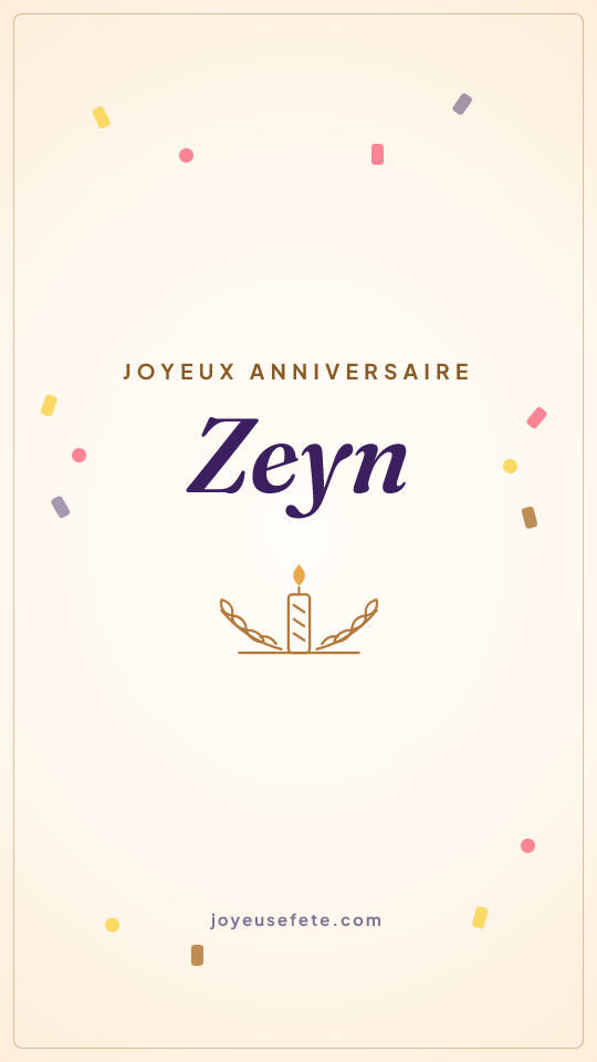 Image « Joyeux anniversaire Zeyn » au format story