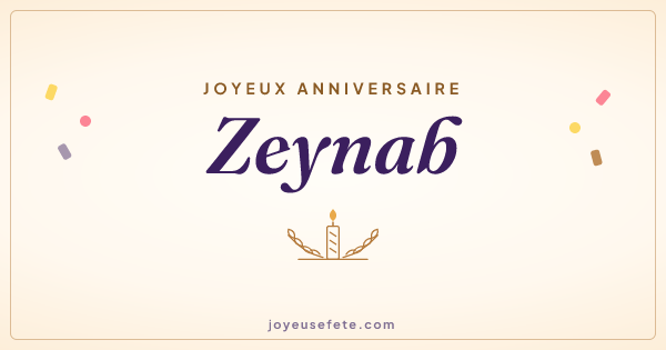 Image « Joyeux anniversaire Zeynab » au format large
