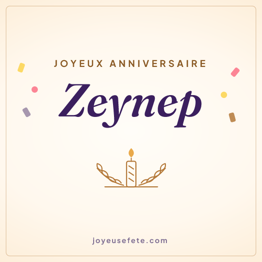 Image carrée « Joyeux anniversaire Zeynep » pour WhatsApp