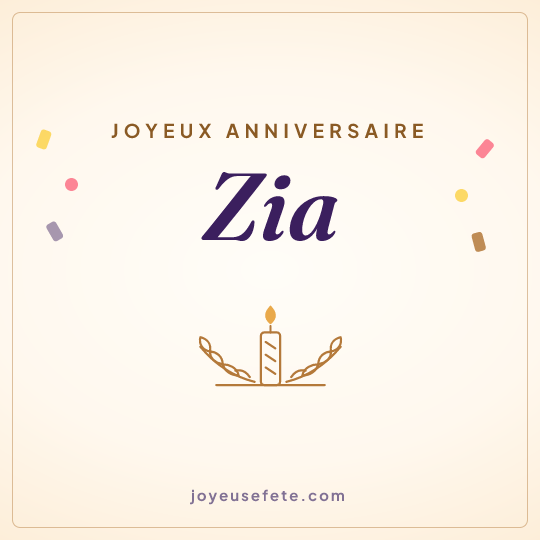 Image carrée « Joyeux anniversaire Zia » pour WhatsApp