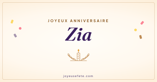 Image « Joyeux anniversaire Zia » au format large