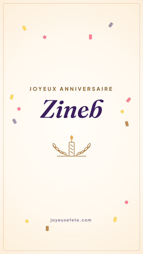 Image « Joyeux anniversaire Zineb » au format story