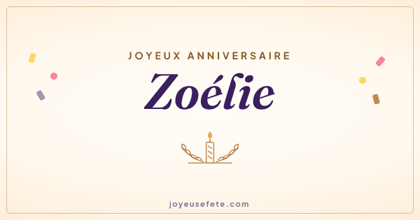 Image « Joyeux anniversaire Zoélie » au format large