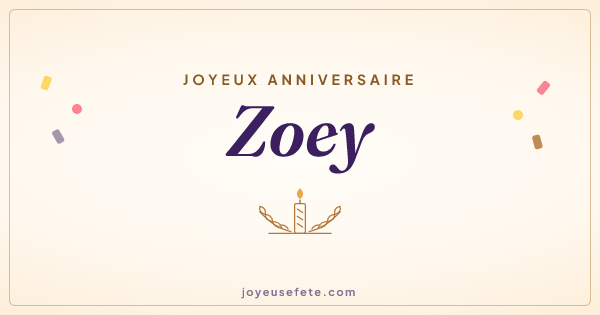 Image « Joyeux anniversaire Zoey » au format large