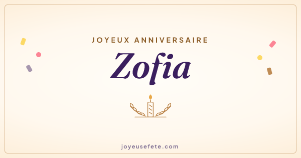 Image « Joyeux anniversaire Zofia » au format large