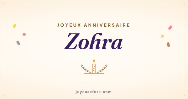 Image « Joyeux anniversaire Zohra » au format large