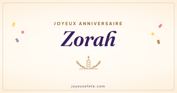 Image « Joyeux anniversaire Zorah » au format large