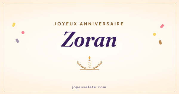 Image « Joyeux anniversaire Zoran » au format large