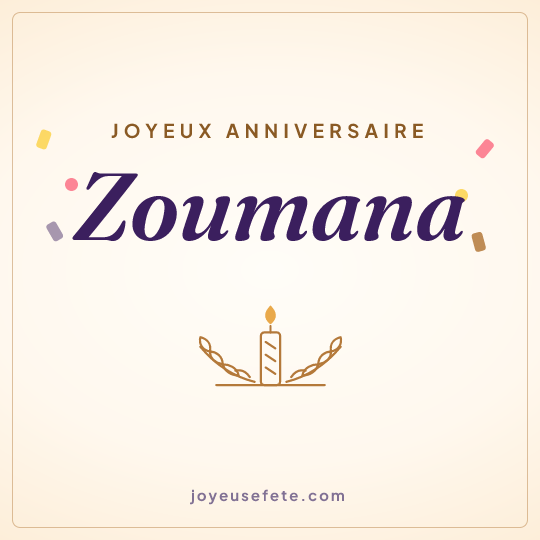 Image carrée « Joyeux anniversaire Zoumana » pour WhatsApp