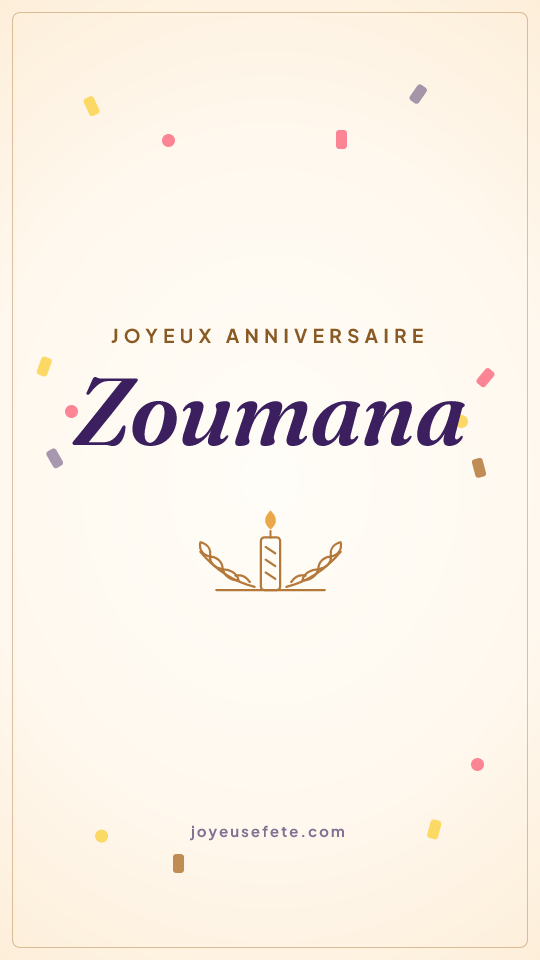 Image « Joyeux anniversaire Zoumana » au format story