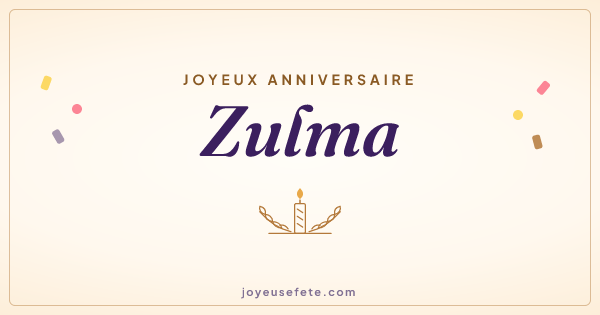 Image « Joyeux anniversaire Zulma » au format large