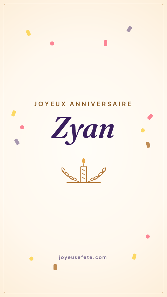Image « Joyeux anniversaire Zyan » au format story