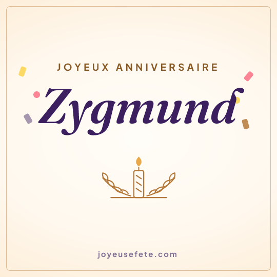 Image carrée « Joyeux anniversaire Zygmund » pour WhatsApp