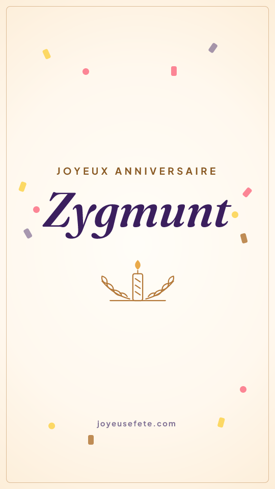Image « Joyeux anniversaire Zygmunt » au format story