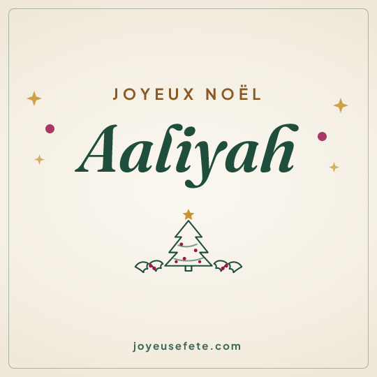 Image carrée « Joyeux Noël Aaliyah » pour WhatsApp