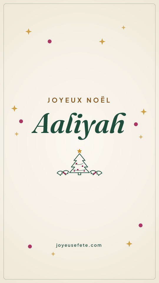 Image « Joyeux Noël Aaliyah » au format story