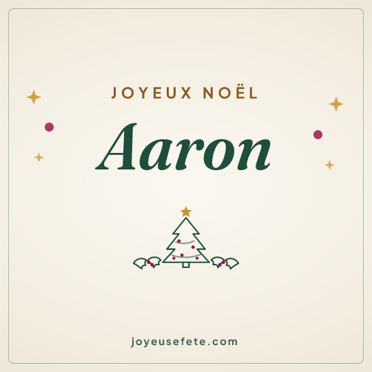Image carrée « Joyeux Noël Aaron » pour WhatsApp